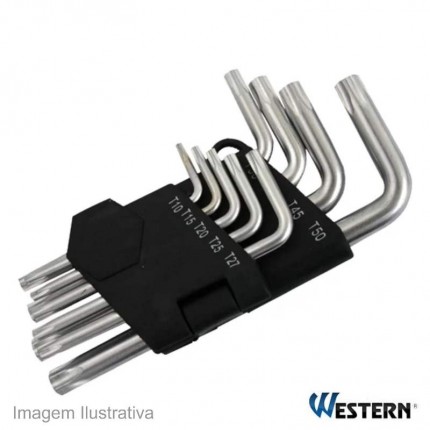 JOGO CHAVE TORX 09PC WESTERN C/F 2064W