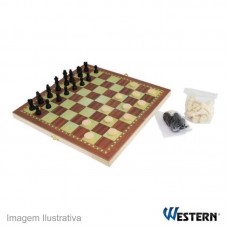 42843 - JOGO XADREZ/DAMAS/GAMAO 3X1 WEST.3301